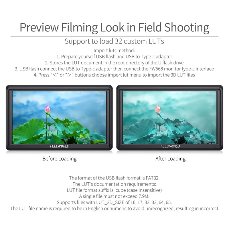 FEELWORLD FW568 V3 6-Zoll-Feldmonitor für DSLR-Kameras (450 cd/m²), 1920 x 1080 Pixel, HDMI-Ein- und -Ausgang