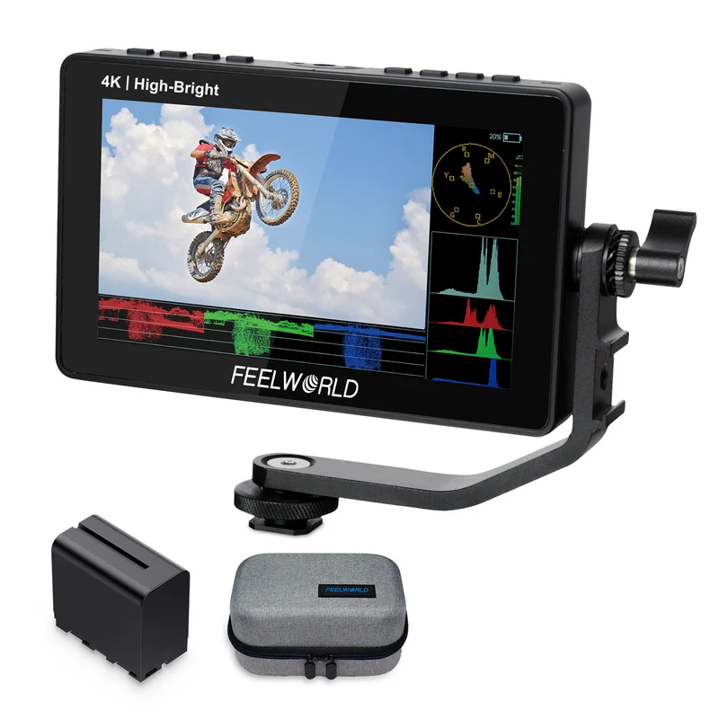 FEELWORLD F5 PROX 5.5 Zoll 1600nit High Bright Field DSLR-Kameramonitor Touchscreen F970 Kit HDMI