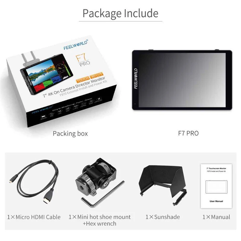 FEELWORLD F7 PRO 7 Zoll 3D LUT Touchscreen DSLR Kamera Field Director AC Monitor 1920X1200 IPS Panel