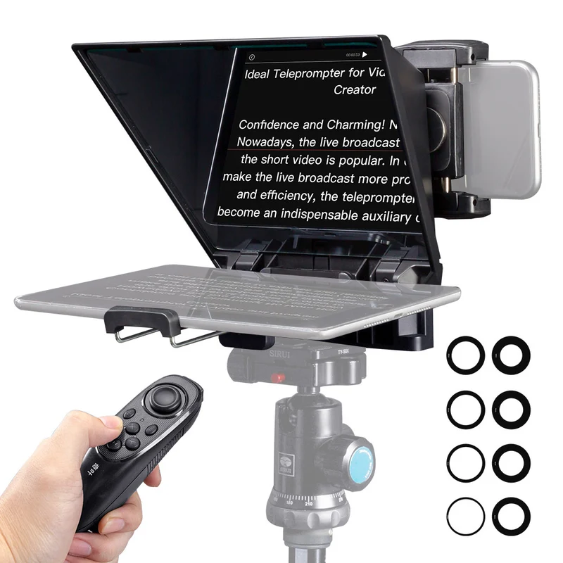FEELWORLD TP2A Portable 8" Teleprompter unterstützt Tablet-Prompting Smartphone DSLR Shooting