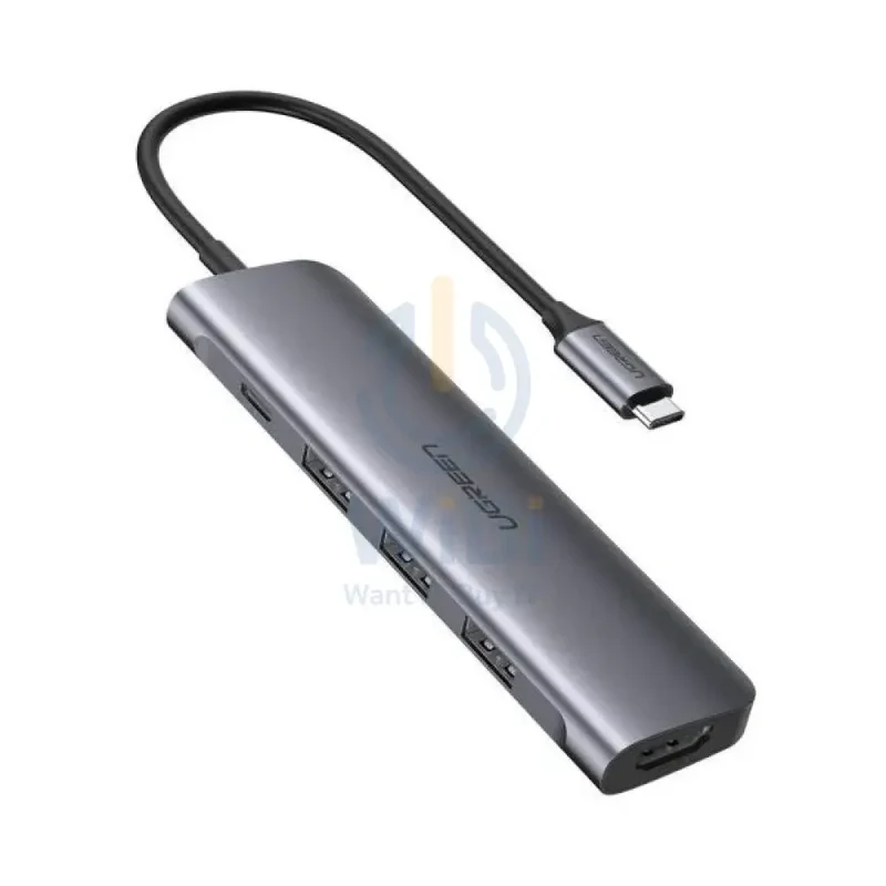 موزع يوجرين يو إس بي-C، 7 في 1، مع HDMI بدقة 4K، توصيل الطاقة بقدرة 100 واط، يو إس بي-C، CM195 15214