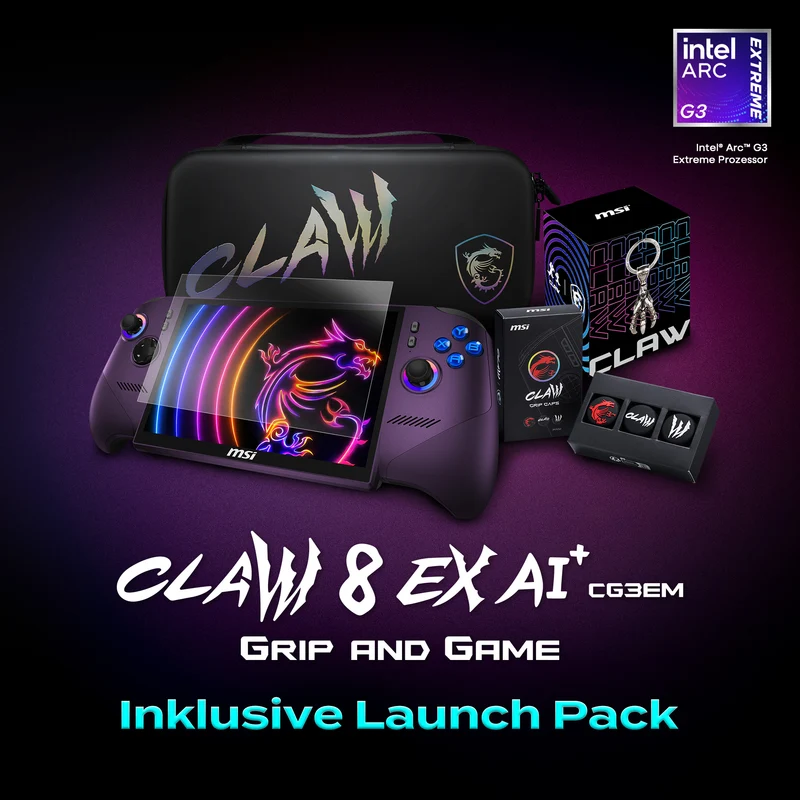 MSI Handheld PC Claw 8 EX AI+ CG3EM Launch Pack-015DE*** Vorabverkauf *** Versand voraussichtlich ab KW 42!!!!!