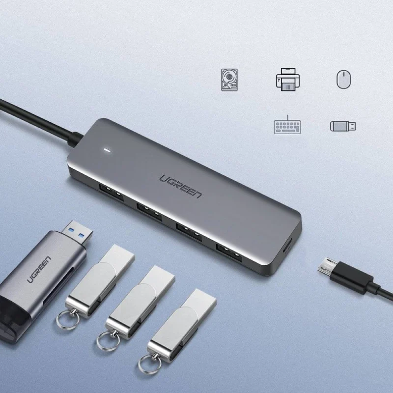 موزع USB يو جرين - 4× USB 3.0 جيل 1 مع منفذ طاقة Micro-USB ‏(CM219 50985)