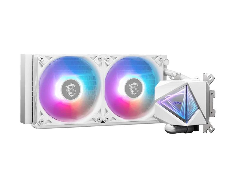MSI CB MAG CORELIQUID I240 WHITE – 240 mm AIO-Wasserkühler mit 2×120 mm ARGB-Lüftern