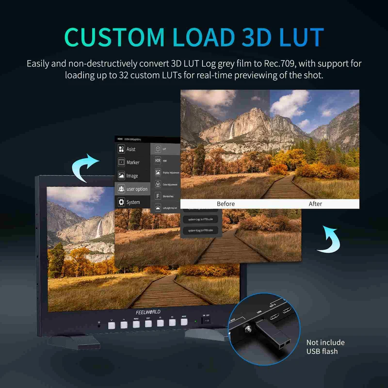 FEELWORLD FVM215 21.5-Zoll 1000nit Broadcast-Monitor Full HD IPS 4K60Hz HDMI 3G-SDI