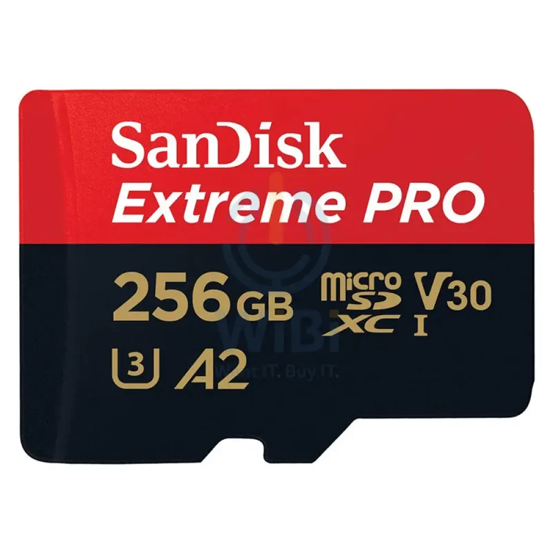 بطاقة ذاكرة سانديسك إكستريم برو microSDXC UHS-I مع محول - 256 جيجابايت / سرعة تصل إلى 200 ميجابايت/ثانية