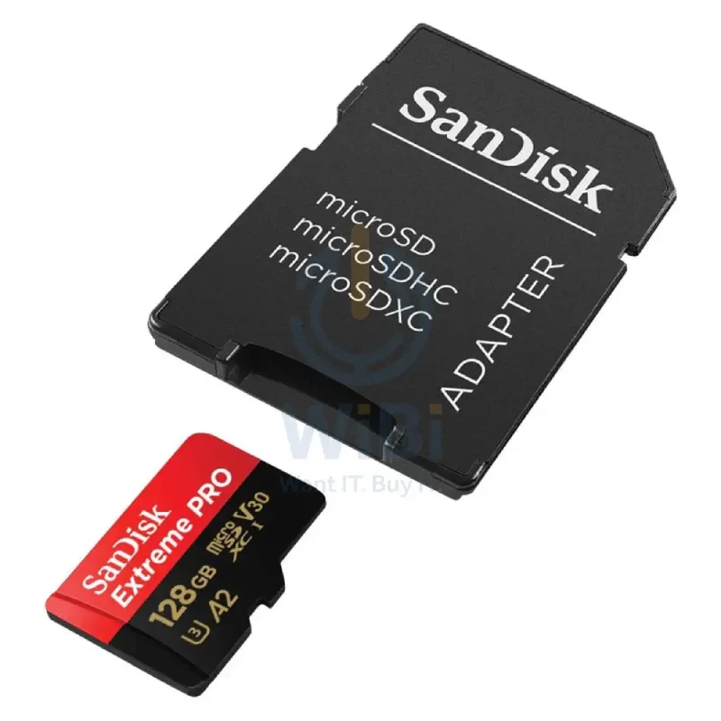 بطاقة ذاكرة سانديسك إكستريم برو microSDXC UHS-I مع محول - سعة 128 جيجابايت / سرعة تصل إلى 200 ميجابايت/ثانية