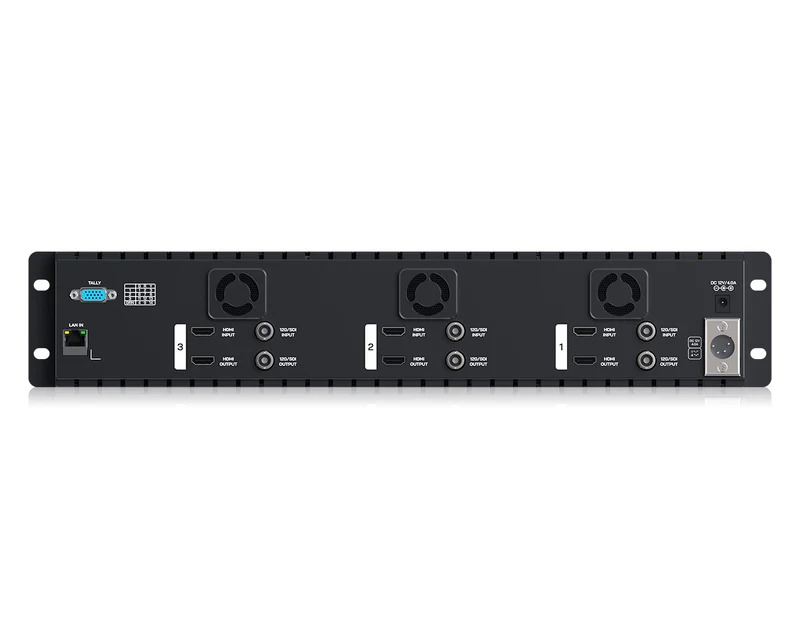 FEELWORLD FRM501G Triple 5.5" 2HE Rackmount-Monitor 12G SDI 4K HDMI 1920x1080 IPS 1000nits Hohe Helligkeit