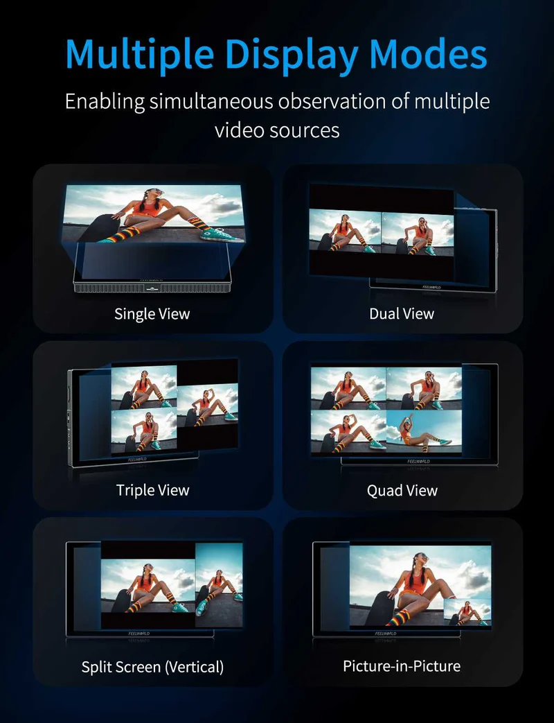 FEELWORLD M101S 10.1" 1200NIT Multi-Screen-Monitor 1920x1200 IPS 3G-SDI HDMI 2.0 LUT HDR