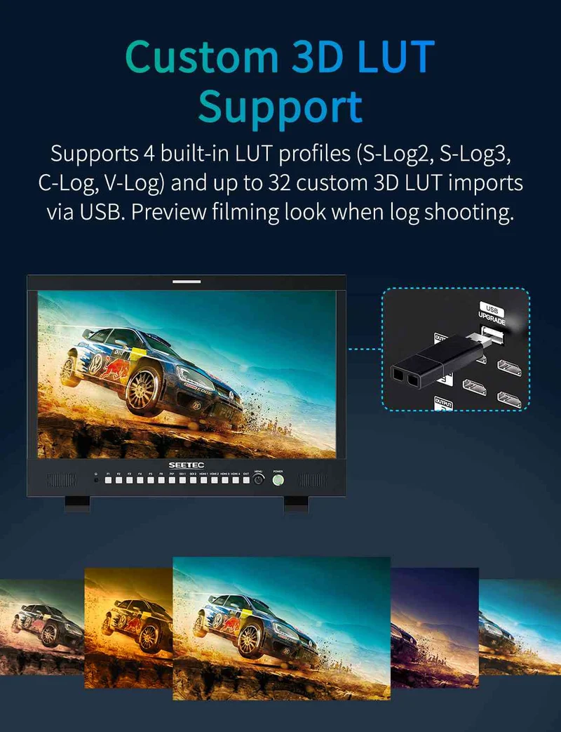 SEETEC M215S 21.5" 1000nit Multi View Broadcast Director Monitor 1920x1080 IPS 3G SDI HDMI 2.0 GPI-Steuerung