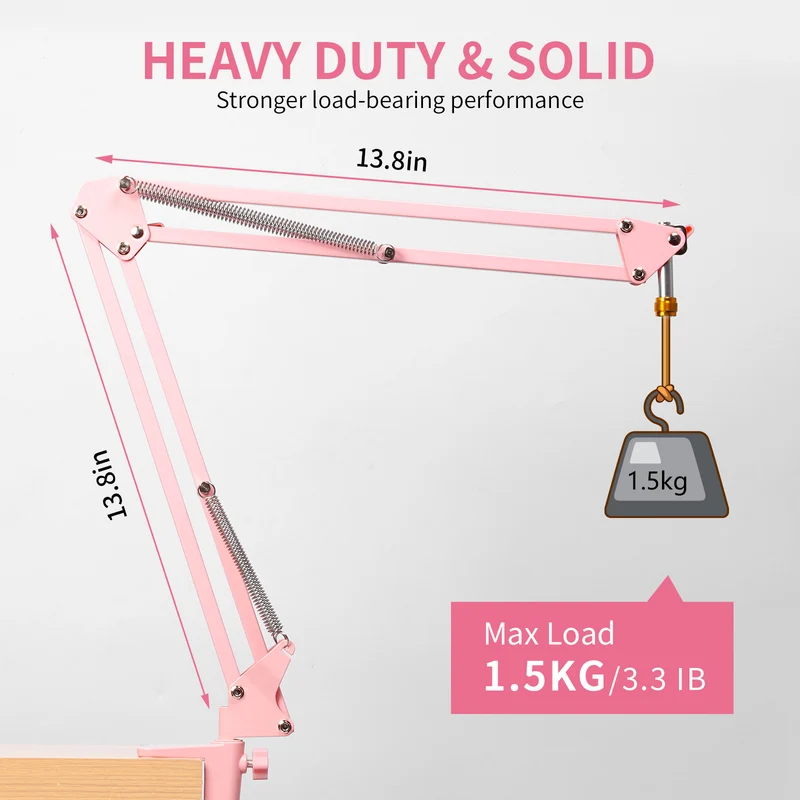 FEELWORLD AMS1 Rosa Mikrofonarm für PM1 und dynamisches Mikrofon