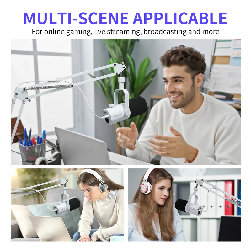 FEELWORLD AMS1 Weißer Mikrofonarm für PM1 und dynamisches Mikrofon