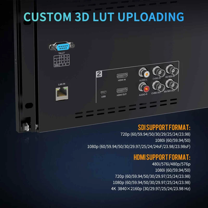 FEELWORLD D101 PLUS Dual 10.1 Zoll 4HE Rackmount Broadcast-Monitor 4K HDMI 3G SDI 1920x1200IPS