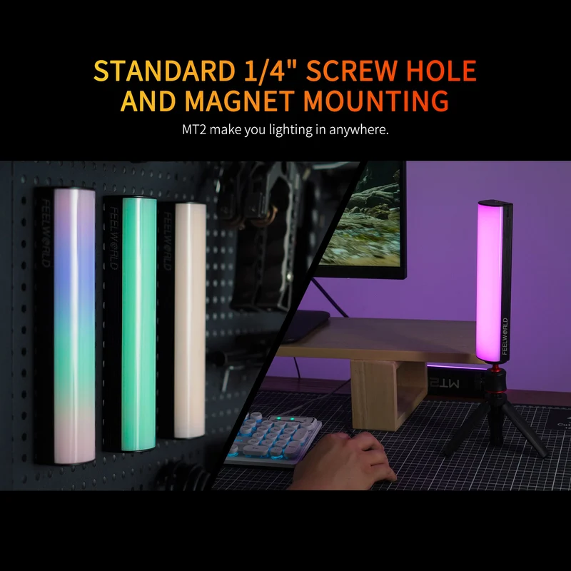FEELWORLD MT2 Handlichtstab, 360° RGB-LED-Videolicht für die Fotografie