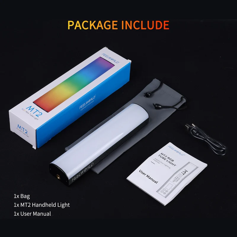 FEELWORLD MT2 Handlichtstab, 360° RGB-LED-Videolicht für die Fotografie