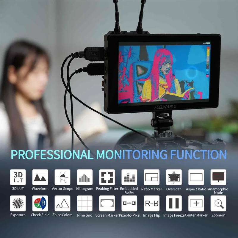 FEELWORLD F7 PLUS 7 Zoll 1200nit DSLR Kamera Feldmonitor Touchscreen 4K HDMI