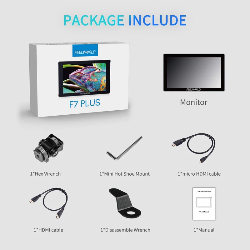 FEELWORLD F7 PLUS 7 Zoll 1200nit DSLR Kamera Feldmonitor Touchscreen 4K HDMI
