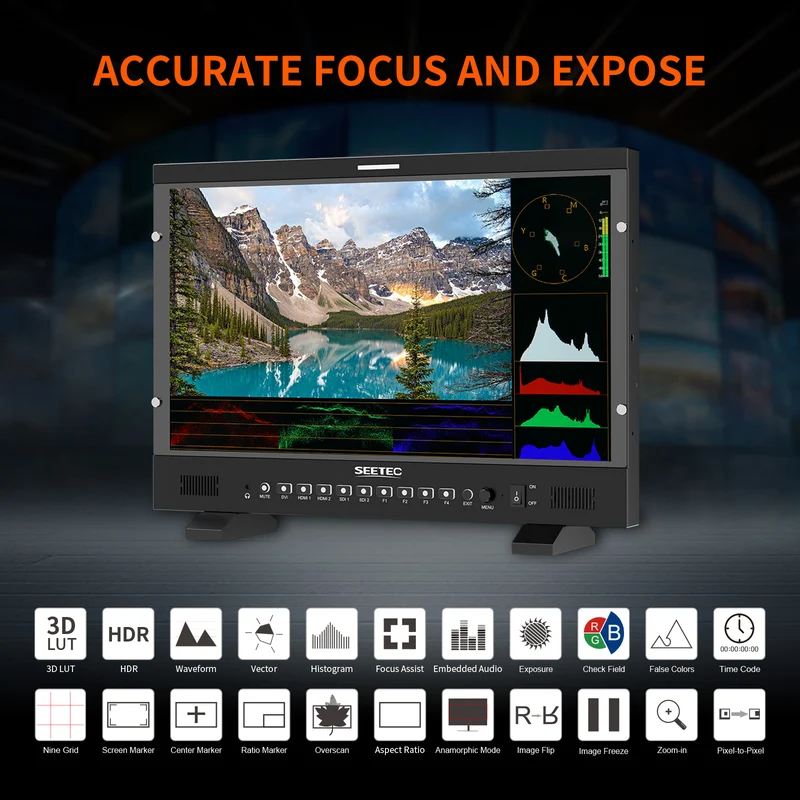 SEETEC P215 PRO 21.5 Zoll 1000nit High Bright Broadcast Director Monitor mit Waveform LUT HDMI SDI