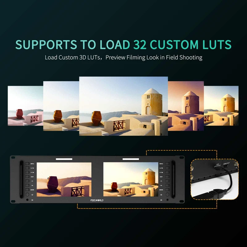 FEELWORLD D71 PLUS 7 Zoll 3RU HDMI SDI Rackmount-Monitor mit Wellenform und LUT
