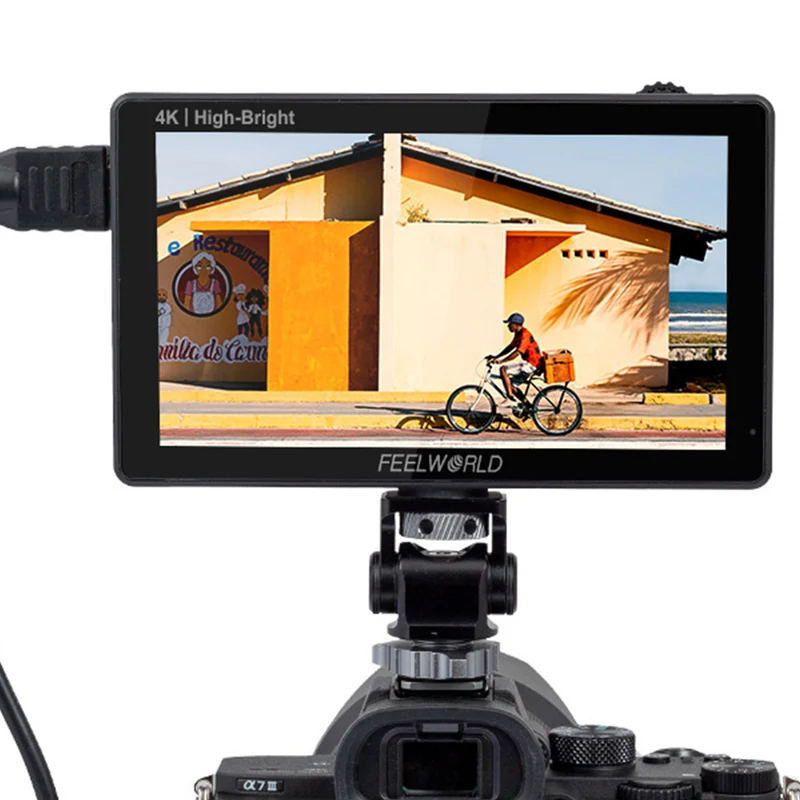 FEELWORLD LUT5E Hochheller 1600nit DSLR-Kamera-Feldmonitor F970 Externes Stromversorgungs- und Installationskit