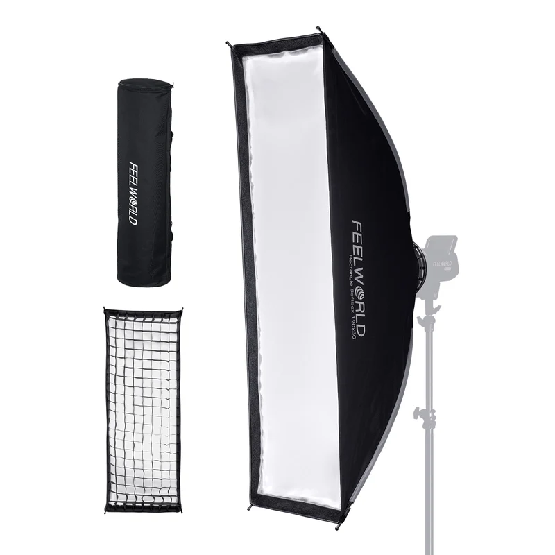 FEELWORLD FSR120 TRAGBARE RECHTECKIGE SOFTBOX 30x120CM FÜR BOWENS MOUNT VIDEO STUDIO LIGHT