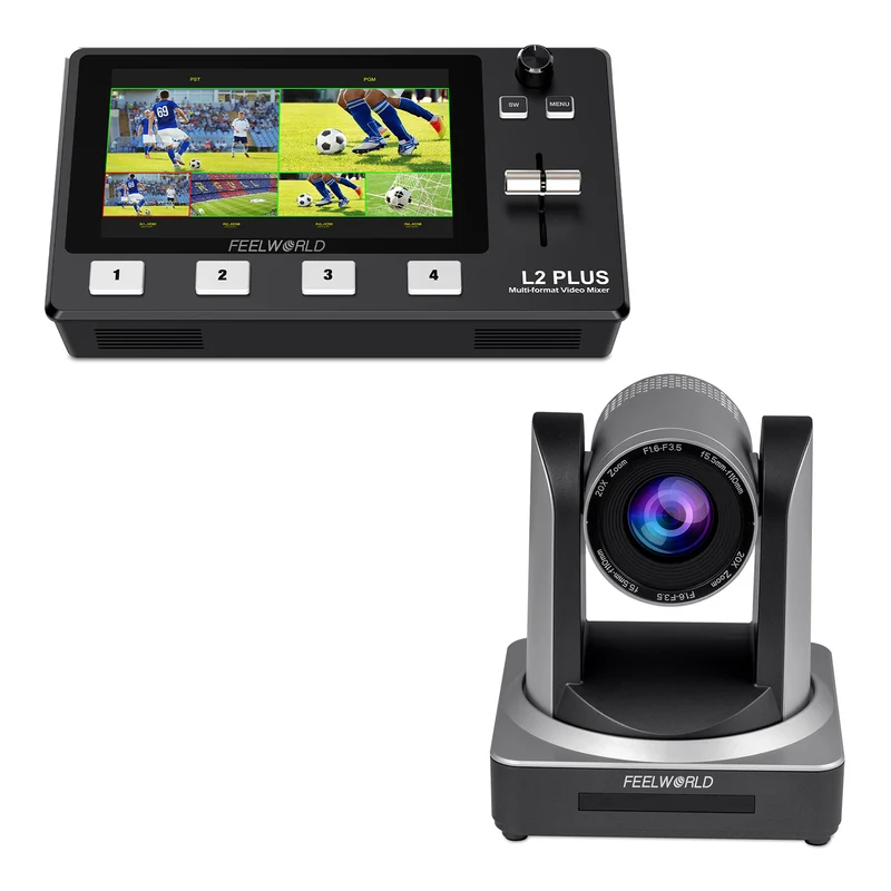 FEELWORLD L2 PLUS Video Swicther und POE20X PTZ Kamera Bundle Set