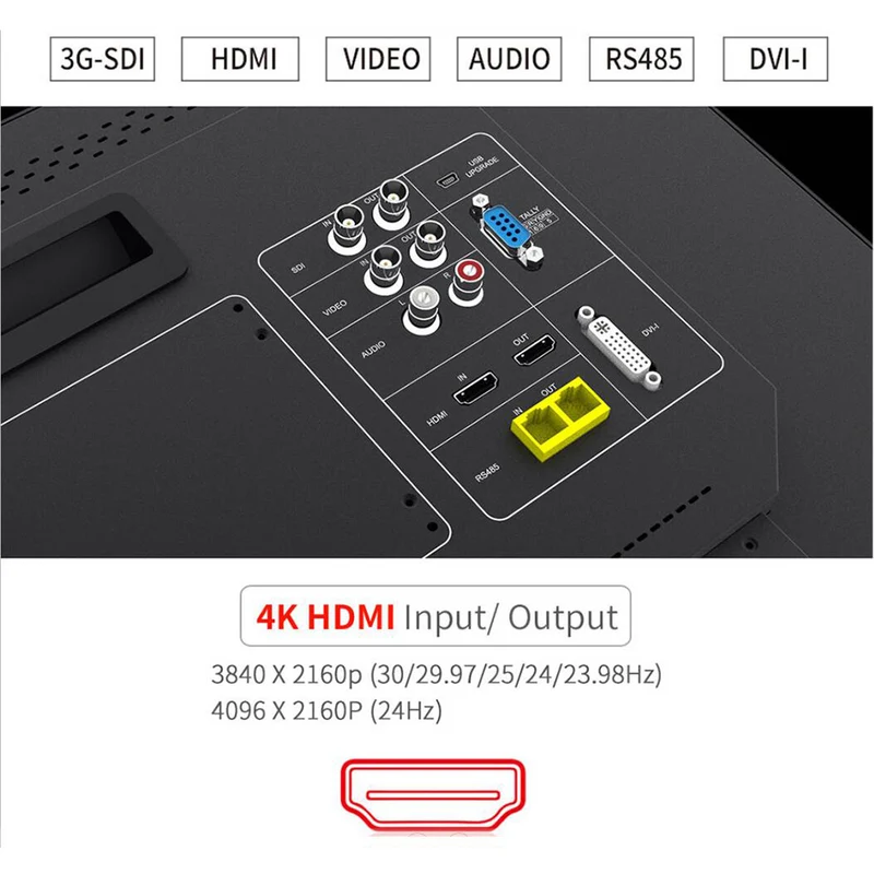 SEETEC FS173-S4K 17.3 Zoll 1920x1080 Broadcast Director Monitor UMD Text Tally Display SDI HDMI