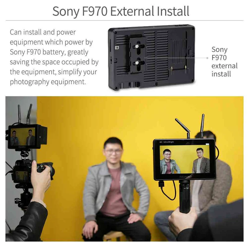 FEELWORLD LUT7 PRO 7 Zoll 2200nits DSLR-Kamera Feldmonitor LUT Touch F970 Externes Kit HDMI