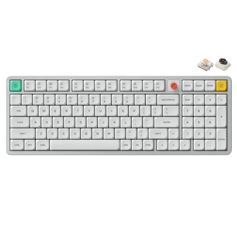 NuPhy Air100 V3 Low-Profile Tri-Mode Wireless Mechanical Keyboard - Nova White (Blush Nano Switch, Brown Nano Switch)