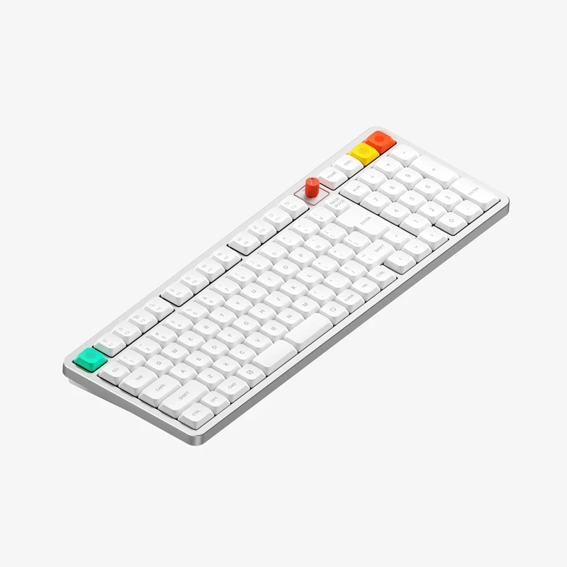NuPhy Air100 V3 Low-Profile Tri-Mode Wireless Mechanical Keyboard - Nova White (Blush Nano Switch, Brown Nano Switch)