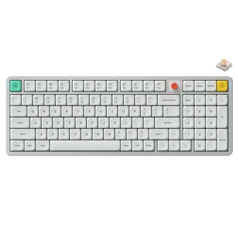 NuPhy Air100 V3 Low-Profile Tri-Mode Wireless Mechanical Keyboard - Nova White (Blush Nano Switch, Brown Nano Switch)