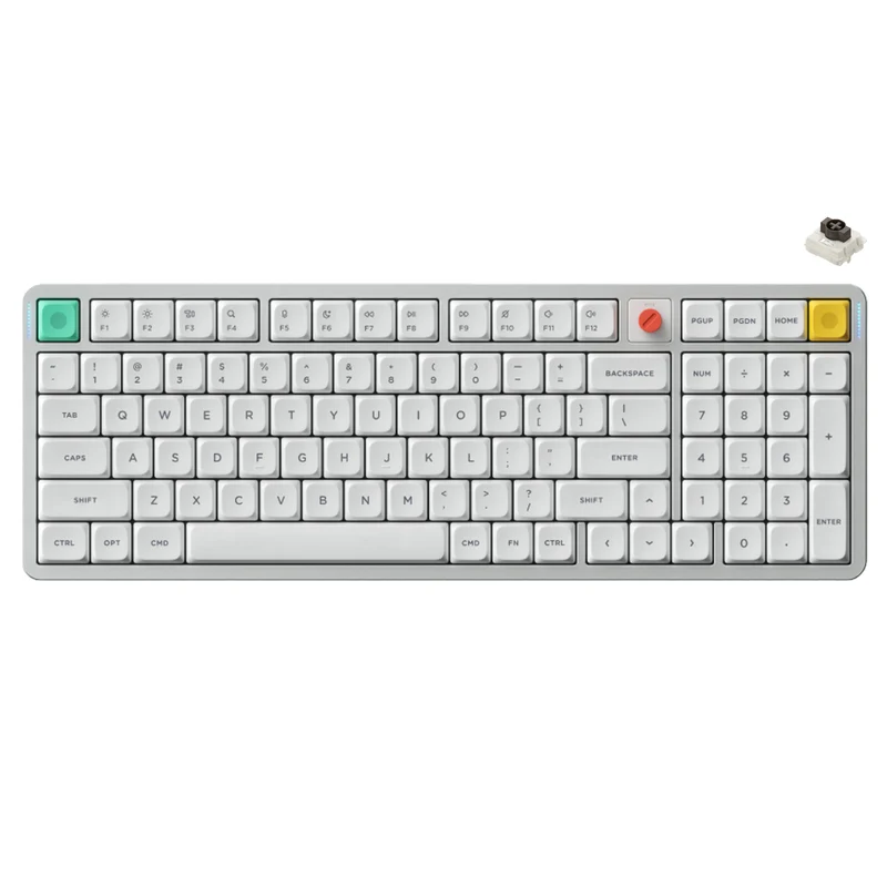 NuPhy Air100 V3 Low-Profile Tri-Mode Wireless Mechanical Keyboard - Nova White (Blush Nano Switch, Brown Nano Switch)