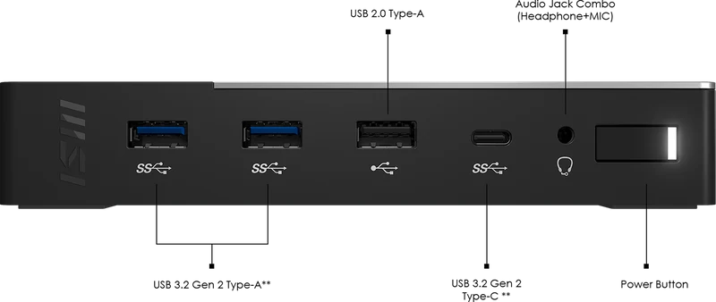 MSI USB-C Docking Station Gen2 für Notebook und Desktop PC
