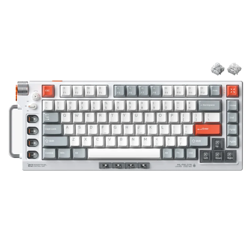 NuPhy Field75 HE V2 High-Profile Magnetic Switch Gaming Keyboard - FrostFlare (Magnetic Silver Switch, Magnetic Jade Dragon Switch)