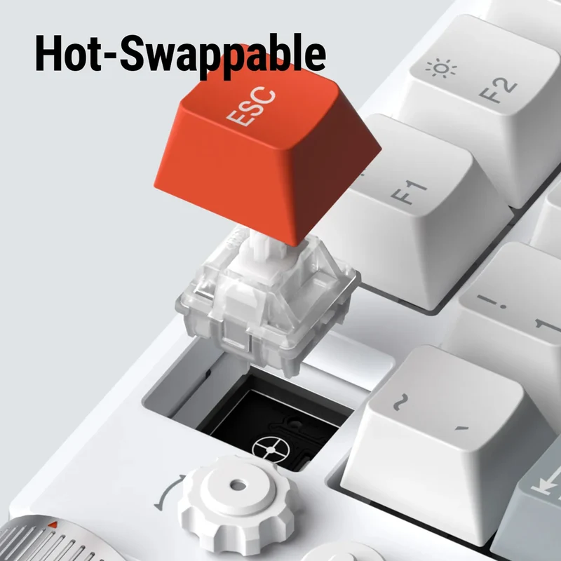NuPhy Field75 HE V2 High-Profile Magnetic Switch Gaming Keyboard - FrostFlare (Magnetic Silver Switch, Magnetic Jade Dragon Switch)