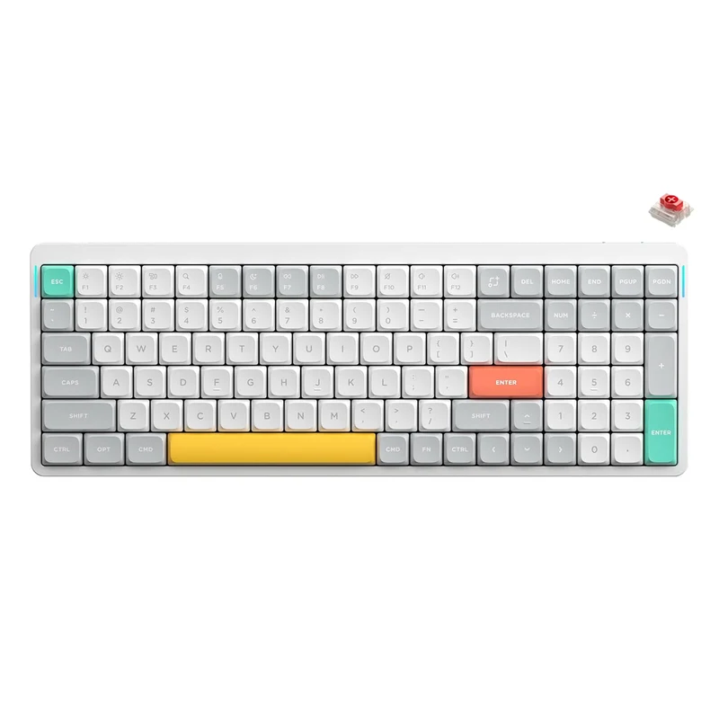 NuPhy Air96 V2 QMK/VIA Hot-Swappable RGB Wireless Mechanical Keyboard - Ionic White (Red 2.0 Switch)