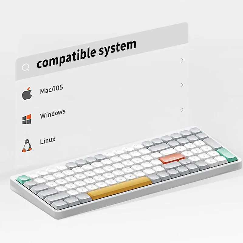 NuPhy Air96 V2 QMK/VIA Hot-Swappable RGB Wireless Mechanical Keyboard - Ionic White (Red 2.0 Switch)