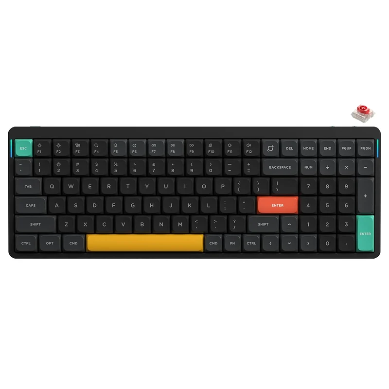NuPhy Air96 V2 QMK/VIA Hot-Swappable RGB Wireless Mechanical Keyboard - Basalt Black (Red 2.0 Switch)