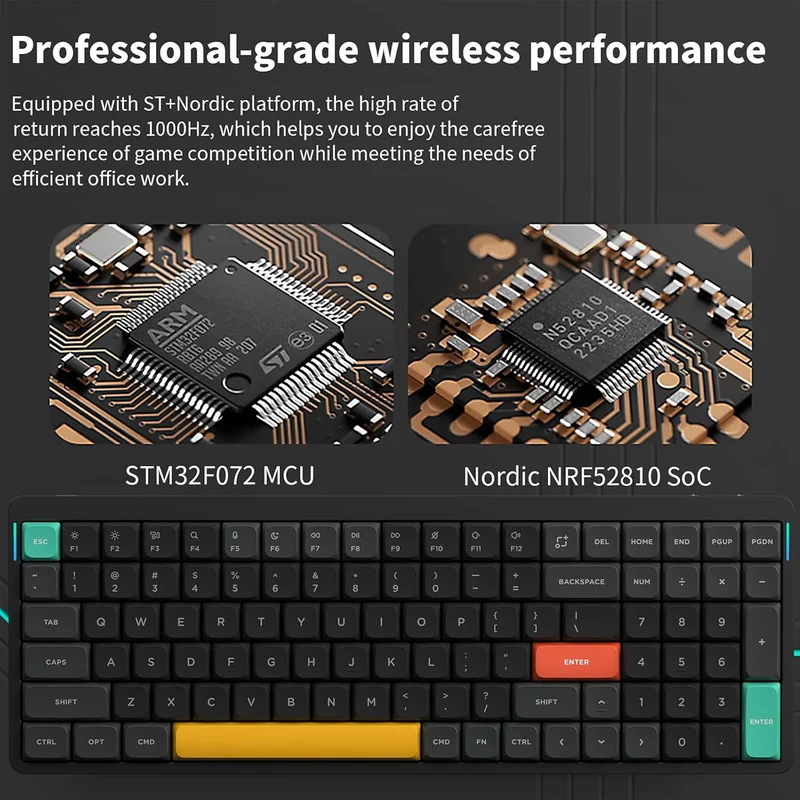 NuPhy Air96 V2 QMK/VIA Hot-Swappable RGB Wireless Mechanical Keyboard - Basalt Black (Red 2.0 Switch)