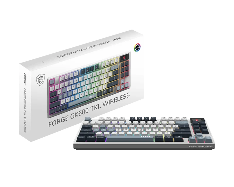 MSI CB Gaming Tastatur FORGE GK600 TKL W SKY DE