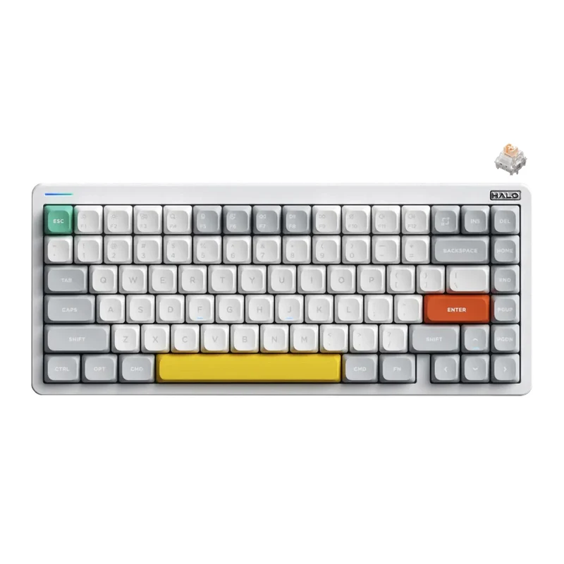 NuPhy Halo75 V2-IO High-Profile Wireless Mechanical Keyboard - Ionic White (Blush Switch)