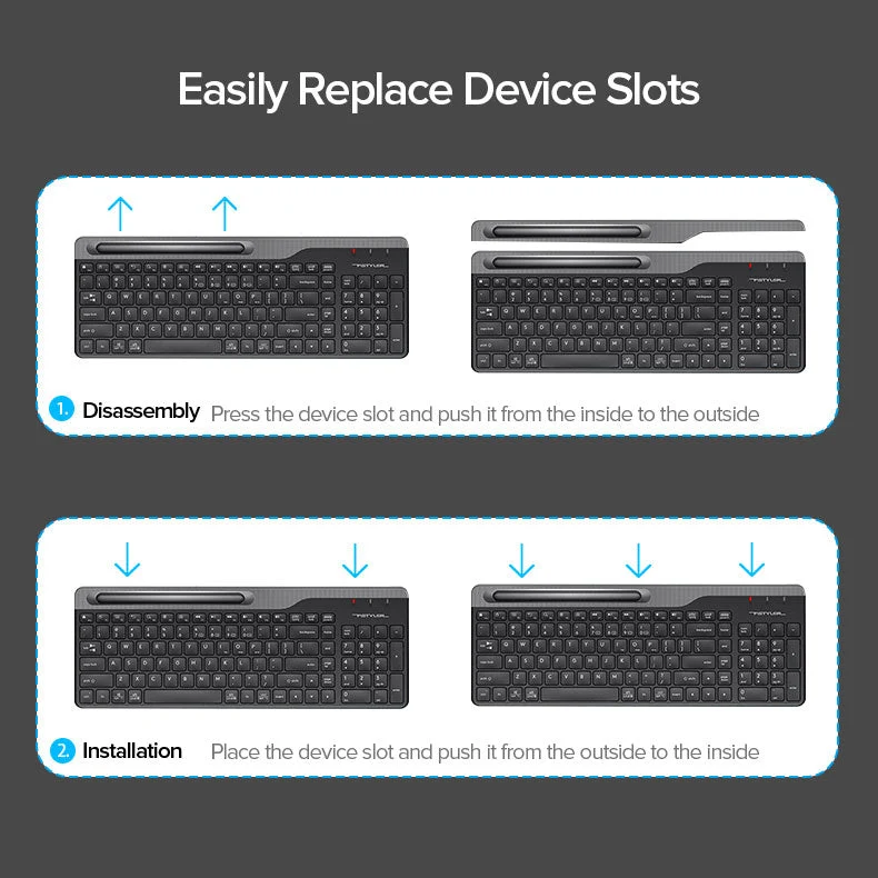UPERFECT 15.6 Zoll Wireless Bluetooth Keyboard Full Size Four Devices Switch