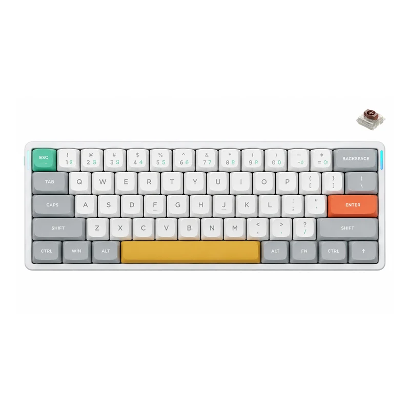 NuPhy Air60 V2 QMK/VIA Low-Profile Wireless Mechanical Keyboard - Ionic White (Brown 2.0 Switch)