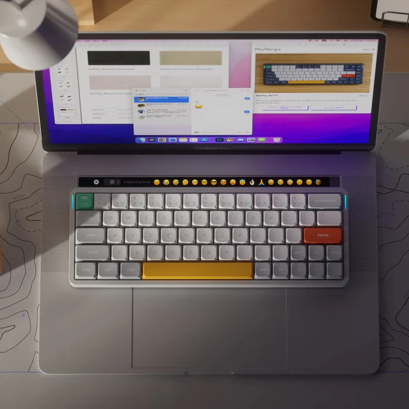 NuPhy Air60 V2 QMK/VIA Low-Profile Wireless Mechanical Keyboard - Ionic White (Brown 2.0 Switch)