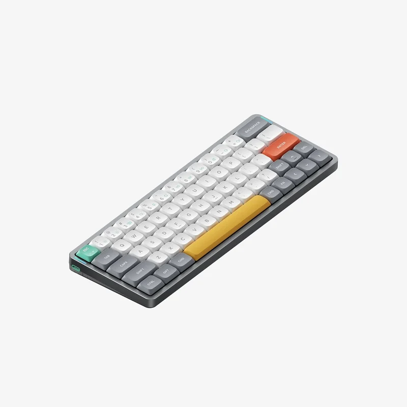 NuPhy Air60 V2 QMK/VIA Low-Profile Wireless Mechanical Keyboard - Lunar Gray (Brown 2.0 Switch, Red 2.0 Switch, Moss Switch)