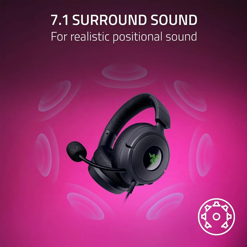 Razer Kraken V4 X Sensa HD Haptics Wired Gaming Headset (Black)