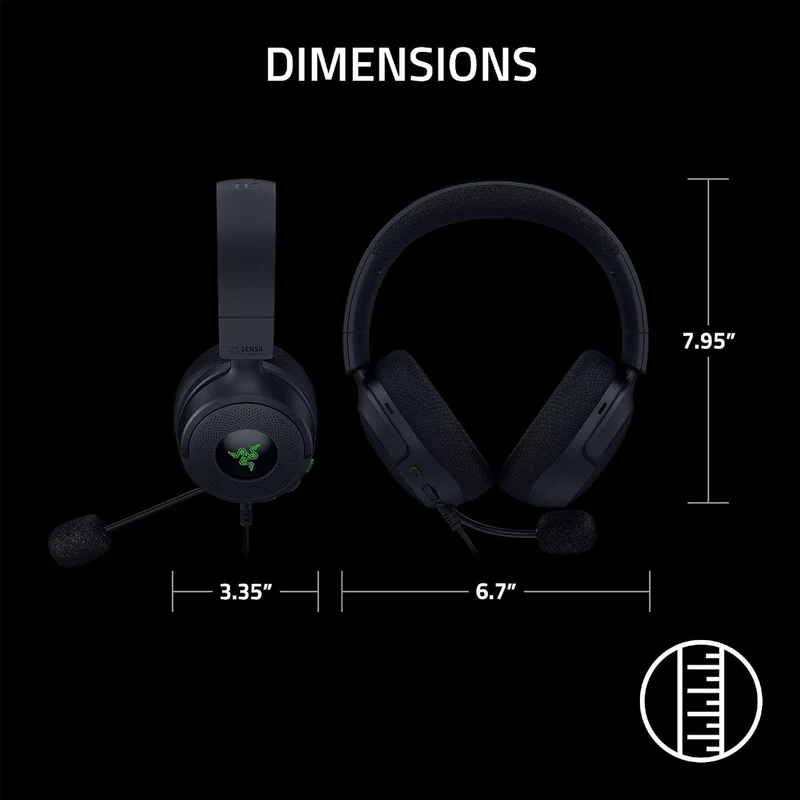 Razer Kraken V4 X Sensa HD Haptics Wired Gaming Headset (Black)