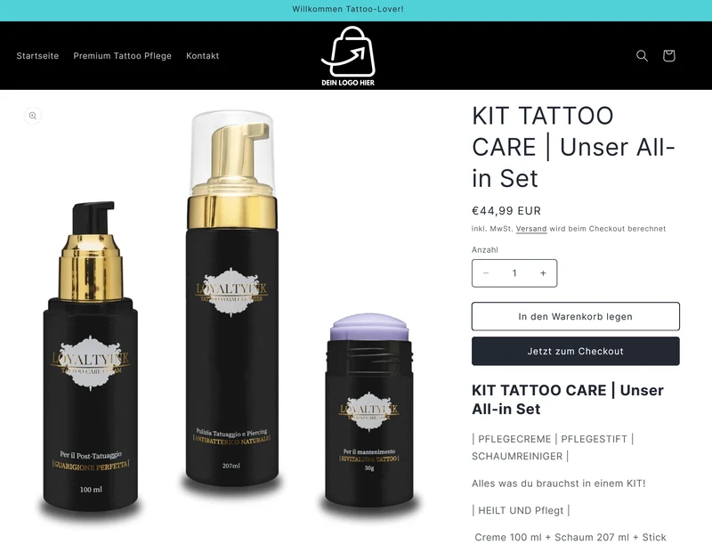 Der Tattoo Pflege Shop - Projekt #214