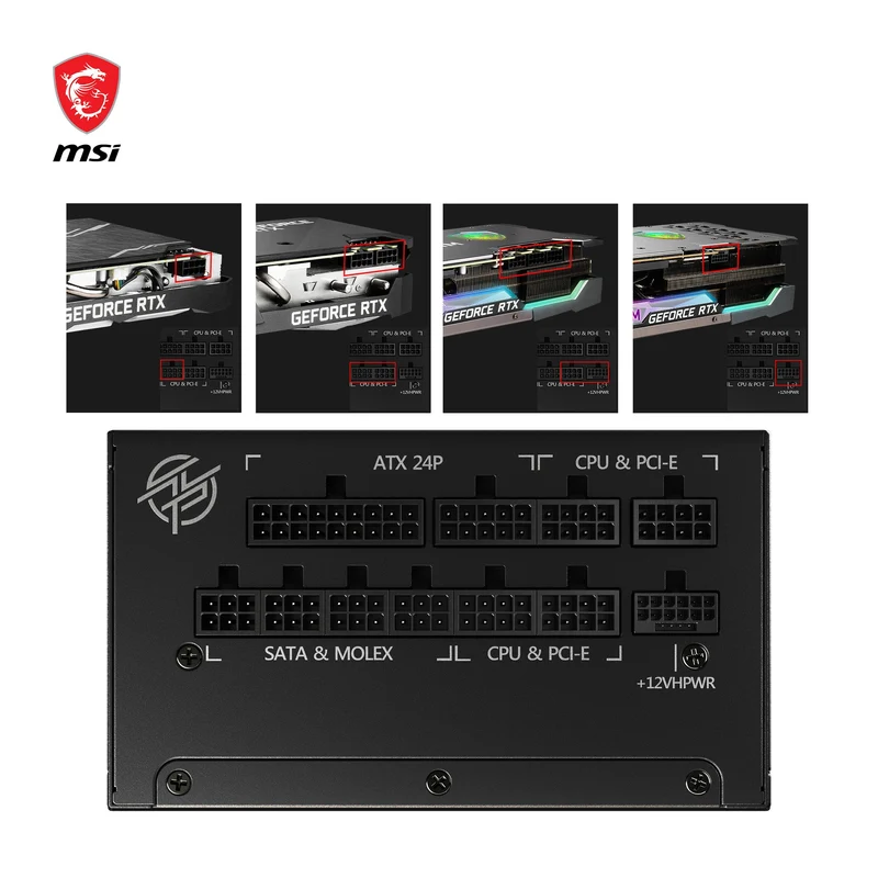 MSI CB Desktop PC Netzteil ATX 1000Watt 80 Plus Gold MPG A1000G PCIE5