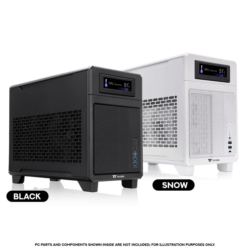 Thermaltake TR100 Mini-ITX Mini Tower PC Case (Black, Snow) (CA-11A-00S1NN-00, CA-11A-00S6NN-00)